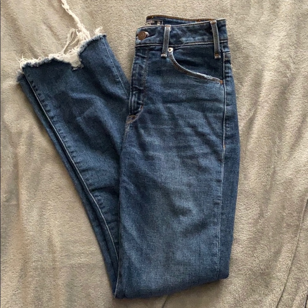 High waisted crop flare jeans